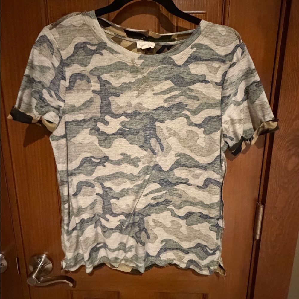 Hem & Thread Green and Gray Camo Short Sleeve Tee